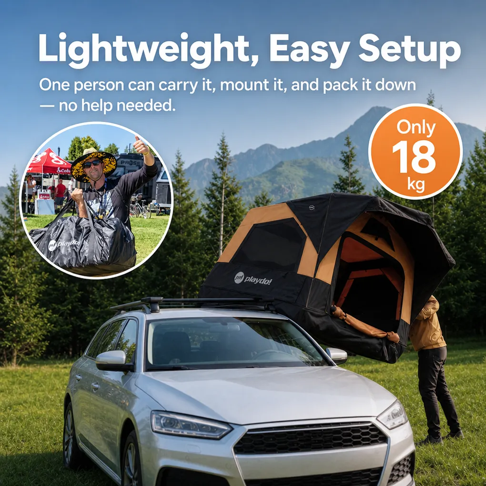 PlayDo Skiff Compact Lightweight Inflatable Rooftop Tent