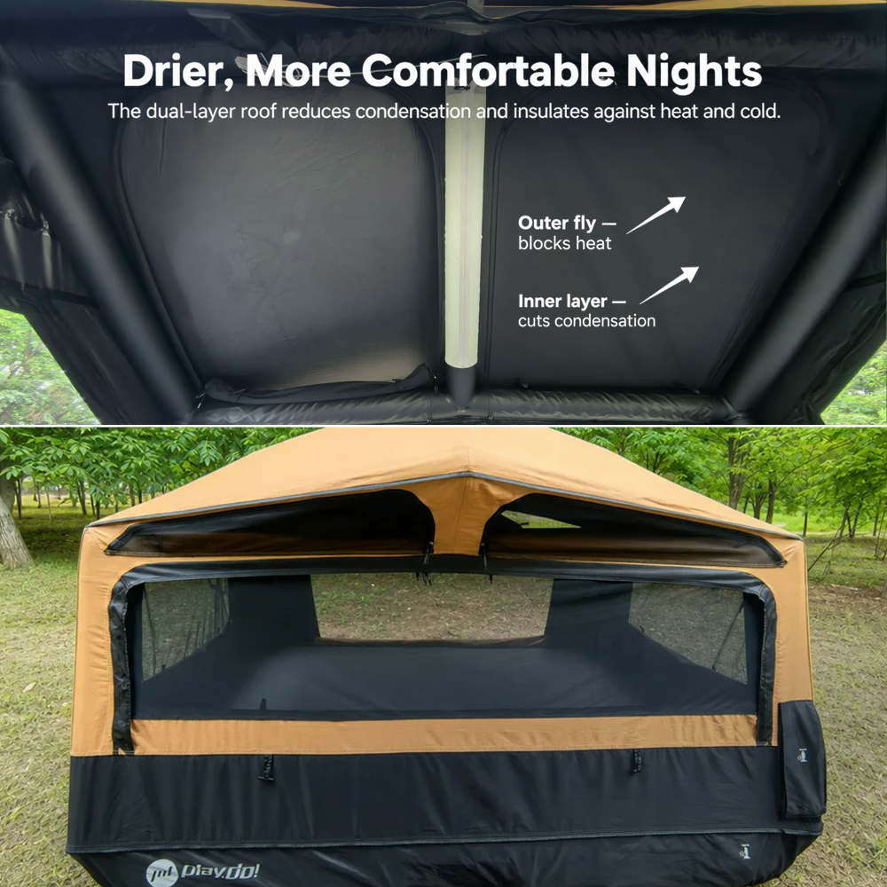PlayDo Skiff Compact Lightweight Inflatable Rooftop Tent