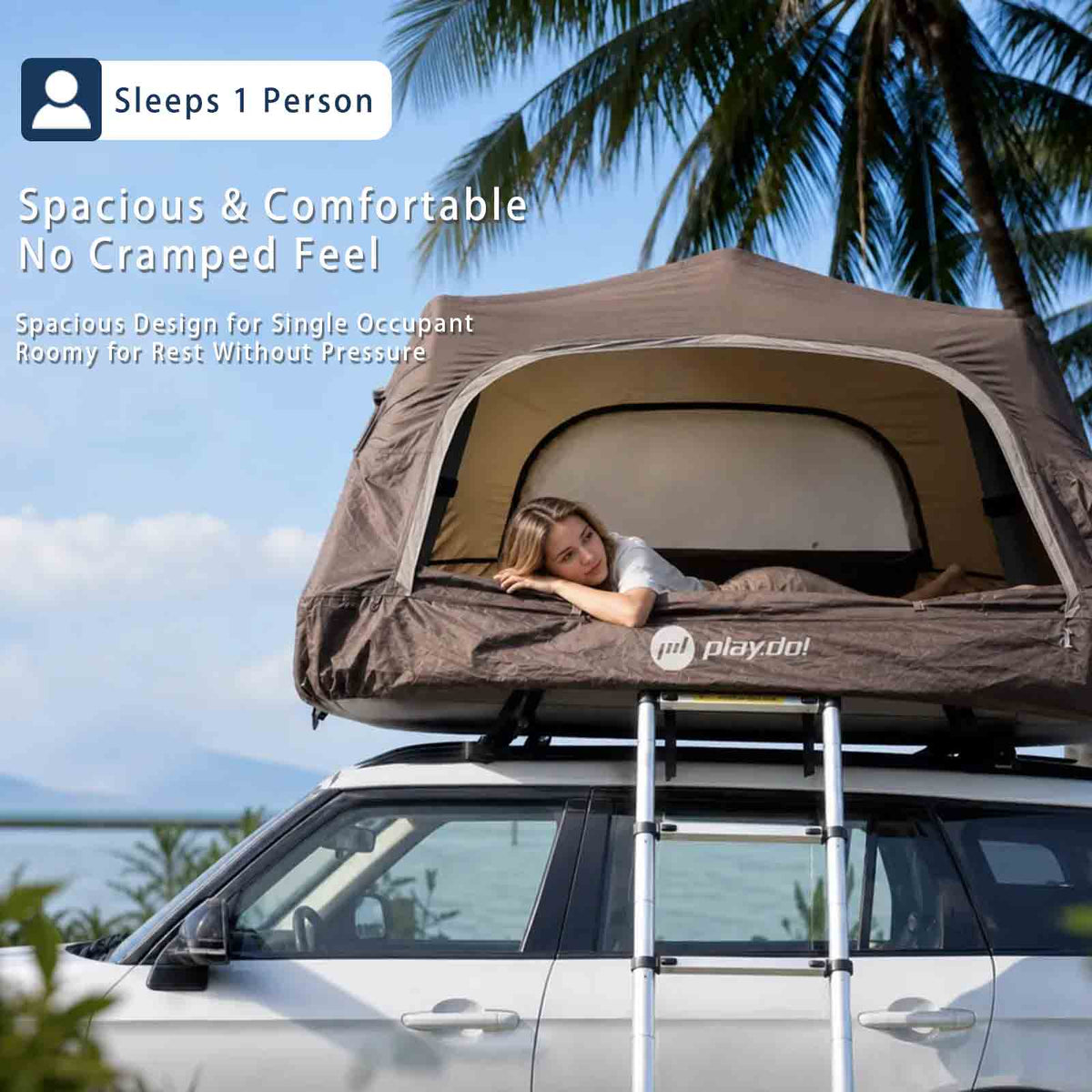 PlayDo 1-Person Rooftop Tent｜Solo Lightweight Inflatable Rooftop Tent