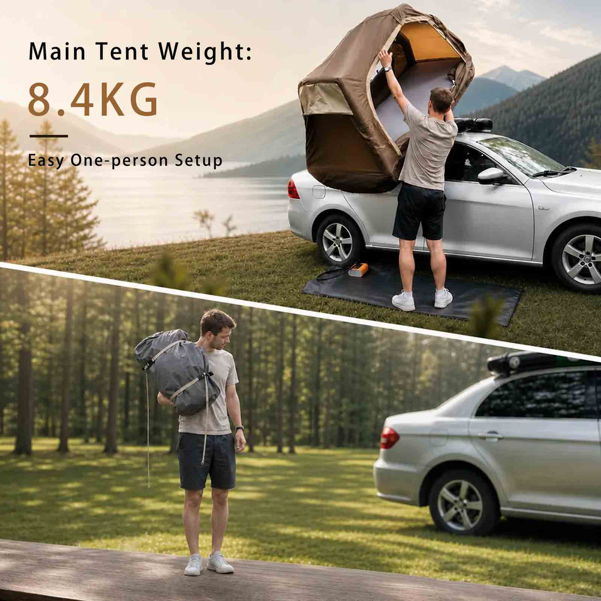 PlayDo 1-Person Rooftop Tent｜Solo Lightweight Inflatable Rooftop Tent