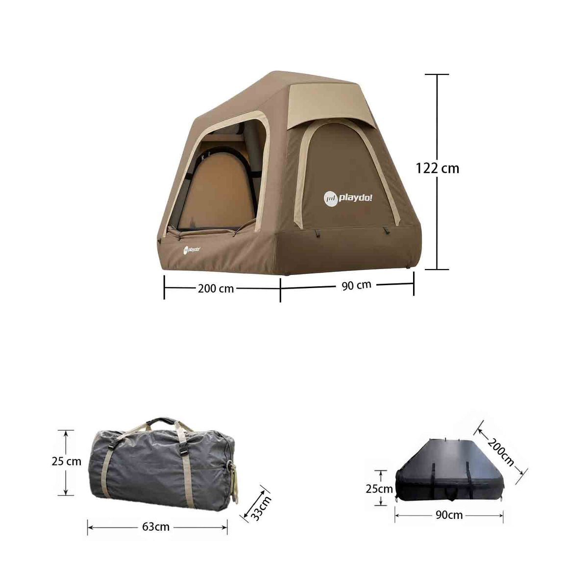 PlayDo 1-Person Rooftop Tent｜Solo Lightweight Inflatable Rooftop Tent