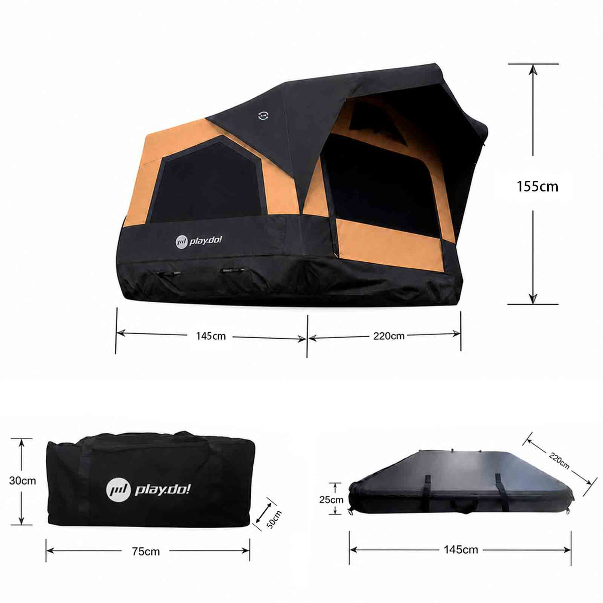 PlayDo Skiff Compact Lightweight Inflatable Rooftop Tent