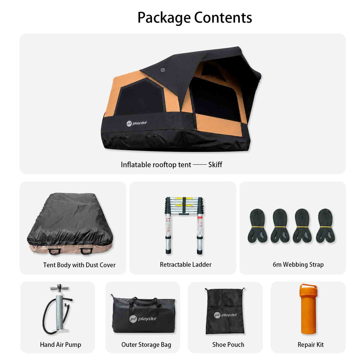 PlayDo Skiff Compact Lightweight Inflatable Rooftop Tent