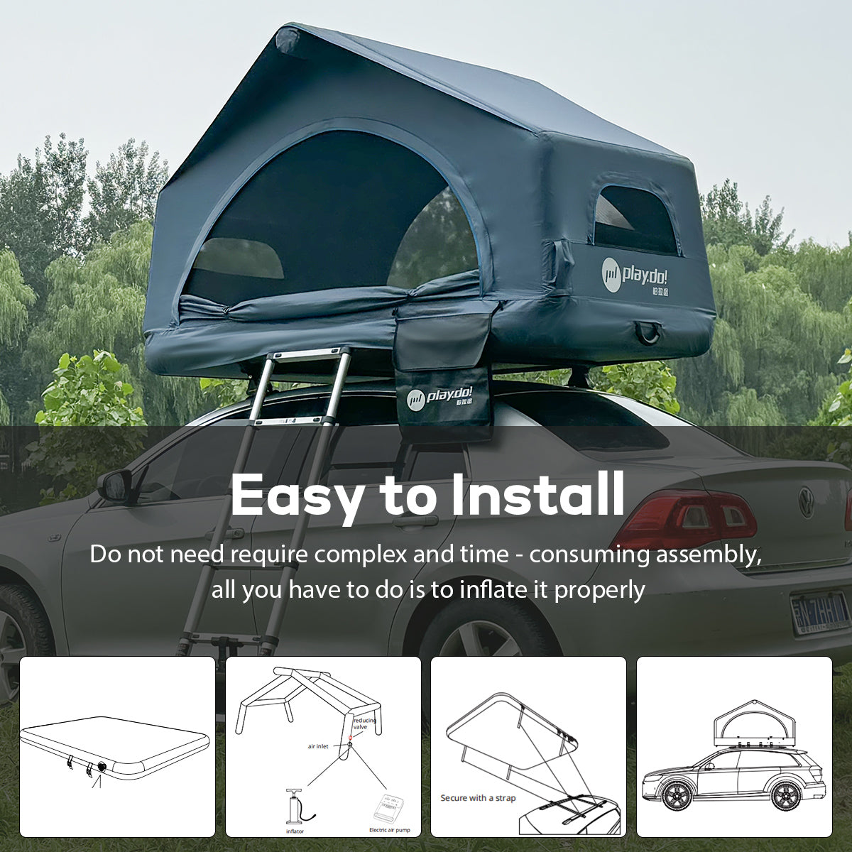 PlayDo Shell Wing inflatable rooftop tent product image 6